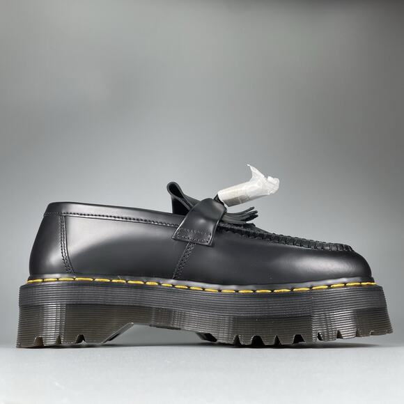 Doc Martens Adrian Quad Women’s 10 Black Leather Slip On Platform Tassel Loafers - Picture 5 of 8